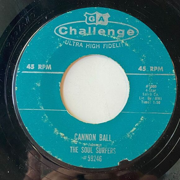 Jerry Wallace In The Misty Moonlight/The Soul Surfers Cannon Ball 7" Vinyl - Picture 5 of 7